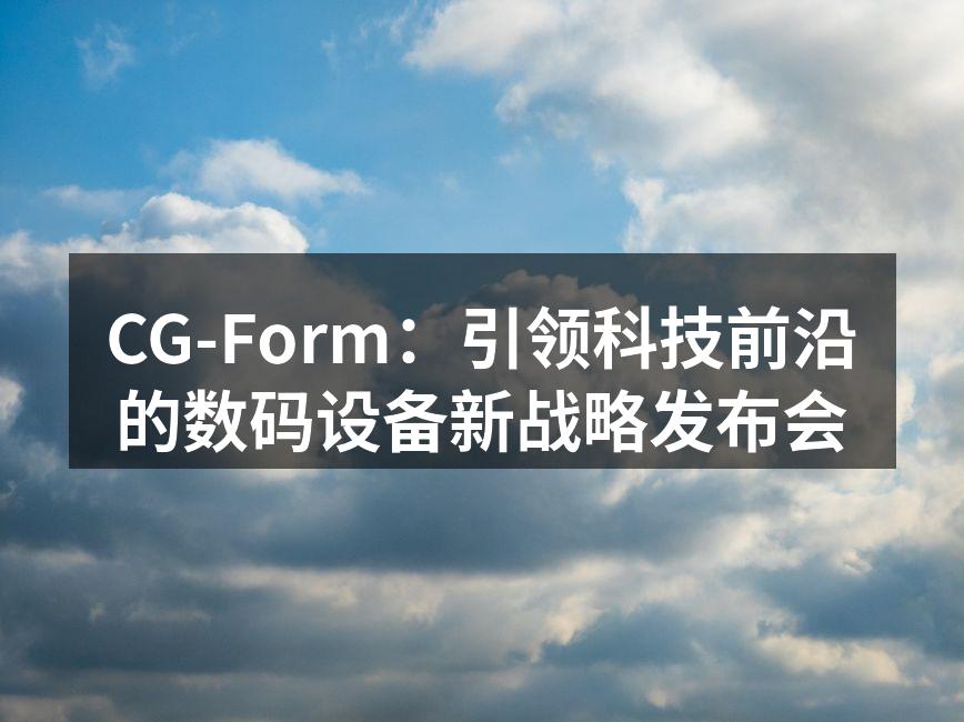 CG-Form 新战略发布会现场